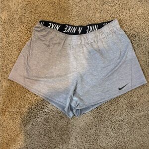 Nike Pro gray athletic shorts (mid-thigh length)